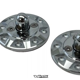 VMS RACING UNIVERSAL CNC BILLET ALUMINUM RACING DUMMY FAKE HOOD PIN APPEARANCE KIT CHROME