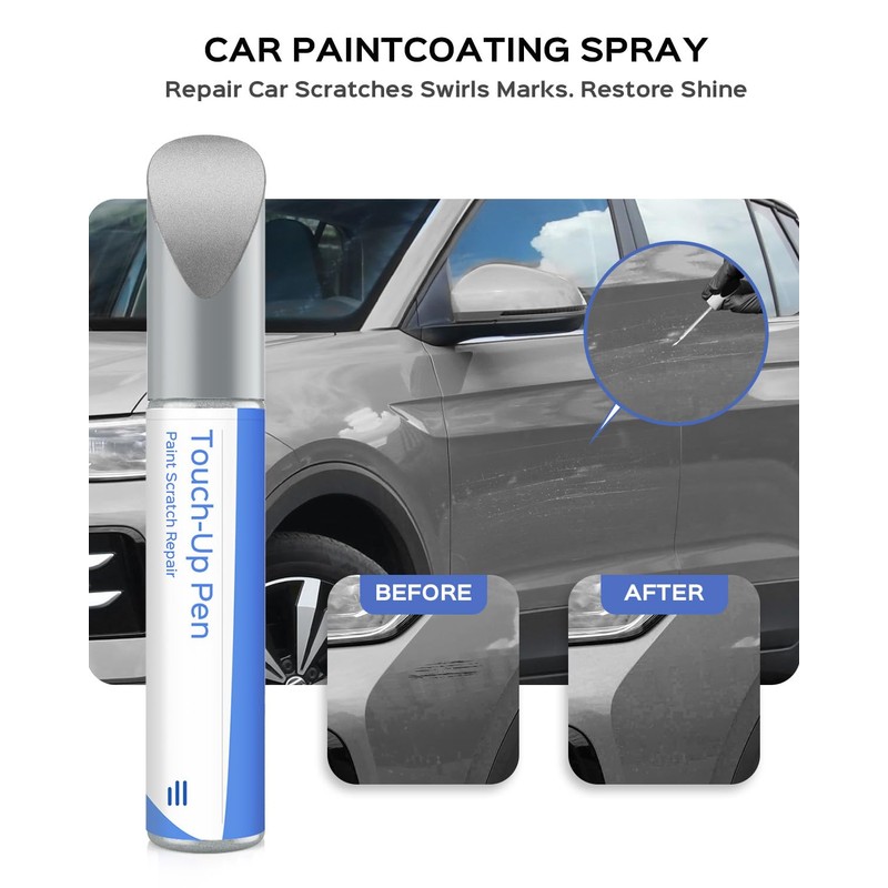 PARTS4EV LA7W/8E Reflex Silver Metallic Touch Up Paint Compatible with