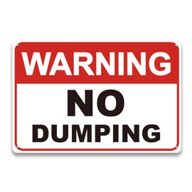 LIZATIC No Dumping Signs Private Property - 12 x 8 inch Metal Aluminum Warning Sign for Gate, Front Door, Yard, Outside, Outdoor, Fence, Farmhouse, Fade Resistant/Waterproof, Red/Black (1pcs)