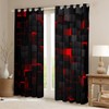 Red And Black Blackout Curtains for Boys Bedroom 66x72 Neon