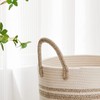 VIPOSCO Large Laundry Hamper, Tall Woven Rope Storage Basket for