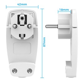 Pack of 2 White Earthing Contact Angle Plug 250 V (16A), European Plug with Folding Handle, Protective Contact Plug for Cables up to 3 x 1.5 mm², Flat Connector IP20 for Home Use