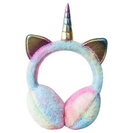 EULAPGOE Earmuffs Girls Unicorn Plush Earmuffs Headgear Cute Cartoon Ear Warmers for Women Girls (Purple), black