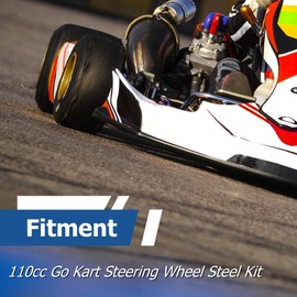 WFLNHB Steering Wheel Steel Kit Gear Rack Pinion Adjustable Shaft Set Replacement for 110cc Go Kart