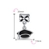 Black Enamel Graduation Cap Dangle Charm Bead .925 Sterling Silver