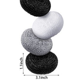 Blulu Plastic Dish Scrubbers for Dishes Pot Round Nylon Pad, Mesh Scouring Non Scratch Pads(Simple Colors,15 Pcs)