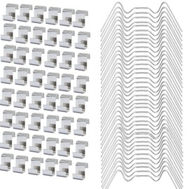 200 Pcs Greenhouse Stainless Steel Glass Clips Pane Window Fixings- 100 Pcs Greenhouse Glazing W Wire Clips, 100 Pcs Greenhouse Glazing Z Wire Clips for Greenhouse Glass Clips