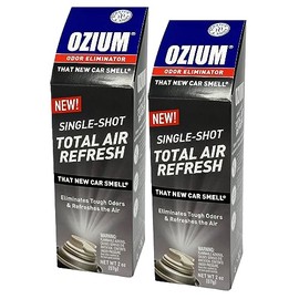 Ozium Air Sanitizer, 2 oz Car Fogger: Single-Shot Smoke Odor Eliminator & Car Air Freshener (That New Car Smell, 2 Packs)