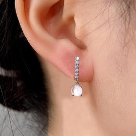 FH.bird Women's Earrings, Blue Topaz, Swaying, Shiny, 925 Silver, Hypoallergenic, November Birthstone Earrings, Weddings, Popular, Cute, Simple, Office, Work, Girlfriend, Birthday, Gift, Gift,