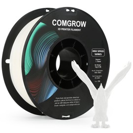 Comgrow Rapid PLA Filament 1.75mm, 30-600mm/s High Speed Printing, 3D Printer Filament High Speed PLA for Fast Printing 1KG Spool (2.2 LBS), Dimensional Accuracy +/- 0.02mm White