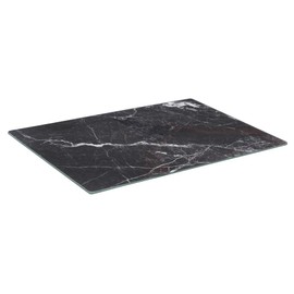 Harbour Housewares Rectangle Glass Chopping Board - 30cm x 20cm - Black Marble - 1x Tempered Heat-Resistant Home Kitchen Worktop Saver Hob Cooker Stove Top Surface Protector Cover Cutting Boards