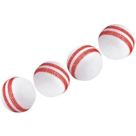Kosma Set of 4 Wind Ball Cricket Ball | Soft Training Balls | Sports & Outdoors - White With Red Seam