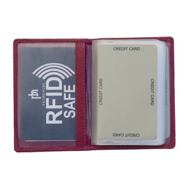 Prime Hide RFID Blocking Leather Credit Card Holder Wallet Colourful Mens Womans Berry