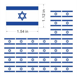 Womaha 30 Temporary Israel Flag Tattoos Fans Face Tattoo Stickers for Adults Kids Group Activity Props