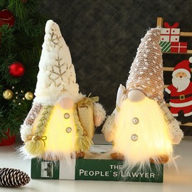 Pack of 2 Christmas Gnomes, Christmas Decoration Gnome, Christmas Gnome with Light, Christmas Decoration American, Gnome Figures, Christmas Decoration, Christmas Window, Scandinavian Gnome Christmas