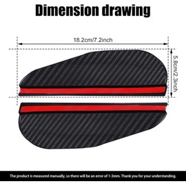 stymart 2 protectores de visera de lluvia para espejo retrovisor de coche, fibra de carbono, protector de humo para espejo automático, accesorios universales para coches, camiones y SUV (negro)