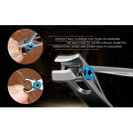 Nail Clippers for Thick Nails - Over 15mm Wide Jaw Opening, Heavy Duty Toenail Clippers for Thick Nails, Fingernail Clippers with Nail File, Better for Elderly, Men, (Silver)