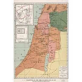 24x36 gallery poster, Map of Palestine in the Time of Jesus Christ