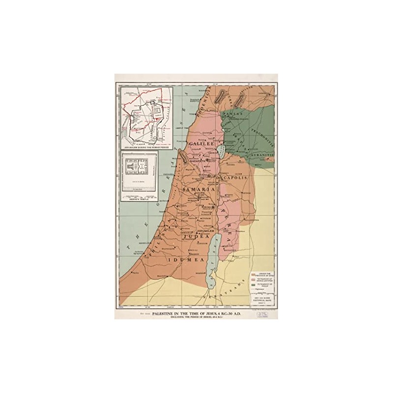 24x36 gallery poster, Map of Palestine in the Time of