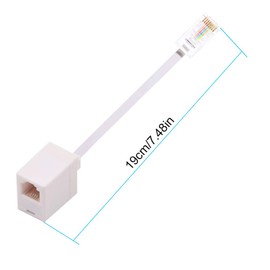 2 Pack RJ45 to RJ11 Converter Adapter Connector Cable, RJ11 6P4C Female to Ethernet RJ45 8P8C Male Converter Cord White Ted Lele