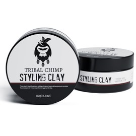 Tribal Chimp Tribal Chimp Styling Clay - Super Strong Hold Matte Clay for Straight, Curly, Colored, Thick Hair, Hair Clay for Men and Women, Citrus Scent, 80g