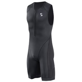 Synergy Triathlon Tri Suit - Men's Elite Sleeveless Trisuit (Black Night, Small)
