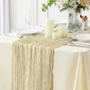 Cheesecloth Table Runner 2 Pcs Beige Table Runner 35x118 Inch