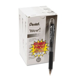 Pentel Ballpoint Retractable Pen, Black Ink, Medium, 36 per Pack (BK440ASW-US)