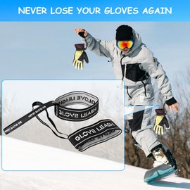 Aolamegs Men's Ski Glove Leash - 1 Pair Ski Glove Wrist Straps, Elastic Glove Straps for Skiing, Perfect Mountaineering & Ski Accessories for Hanging Gloves (Size 8-11)