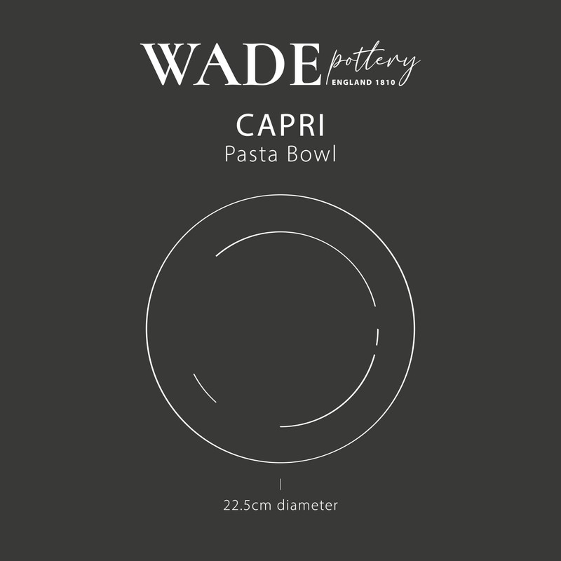 Wade WA967035CAP Capri Pasta Bowl with Vibrant Mediterranean Inspired Design,
