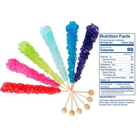 Roses Brands: Rock Candy Crystal Sticks - 18 ct Candy Box - Assorted Flavors - No Fat, Gluten,or Allergens - Perfect Buffet Table Decors for Birthdays, Parties and Other Occasions