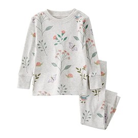 little planet by carter's Baby and Toddler 2-Piece Pajamas Made with Organic Cotton, Botanical Prints, 9 Months