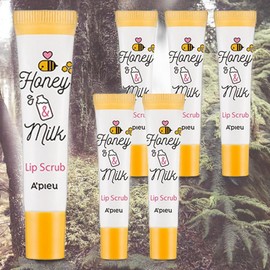 APIEU Skin Elasticity Naturally Derived Lip Scrub Honey & Milk 6pcs 8ml / 어퓨 피부탄력 자연유래 립 스크럽 허니앤밀크 6개 8ml