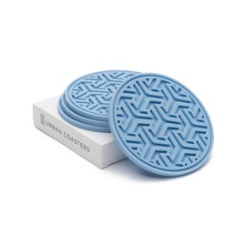 Set of 4 Silicone Coasters Made in USA (Dusk Blue)