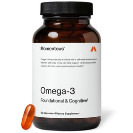 Momentous Omega-3 1500 mg suplemento diario de aceite de pescado con EPA y DHA – Certificado NSF para deporte