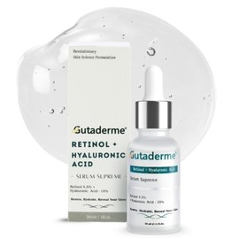 Gutaderme Retinol 4.5% + Hyaluronic Acid 10% - Advanced Anti-Aging Face Serum for Dark Spots, Fine Lines & Wrinkles - Deep Hydration for Radiant, Glowing Skin - 1fl. oz