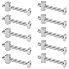 10 Sets of Furniture Connector Bolts and Barrel Nuts,Bed Bolt and Nut Kit (M6×50mm)