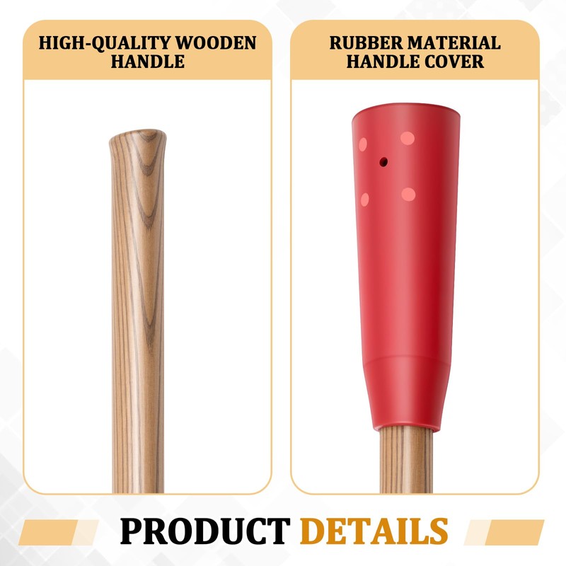 Lasnten 2 Pack 36" Wooden Pickaxe Handle with Rubber End