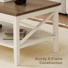 ChooChoo Farmhouse Coffee Table, Wooden Coffee Tables with Thicker Legs,