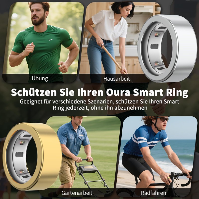 Msilte 4 Pieces Compatible TPU Protective Case for Oura Ring