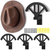 Weysat 4 Pack Cowboy Hat Rack Holder Adjustable Wooden Cowboy