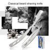 6pcs Beard Kit Shaving Knife Blade Beard Brush Scissors Storage