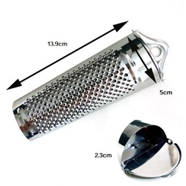 Nutmeg Grater With Storage, Ginger Garlic Kitchen Planer Lemon Hand Held Stainless Steel Nutmeg Grater Nut(silver,size:13.9 * 5 * 2.3 cm)