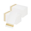 PHUNAT 100-Pack Gold Linen Feel Napkins, 30x43cm (11.8x16.9 Inches) -