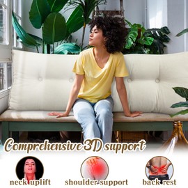 Wenqik Wedge Pillow Triangular Dorm Headboard Bed Rest Reading Backrest Back Support Long Bolster Pillow with Removable Cover for Dorm Room Supplies(Beige,Queen (59 x 20 x 8 Inch))