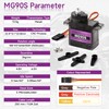 Miuzei MG90S 9G Micro Servo Motor Metal Geared Motor Kit