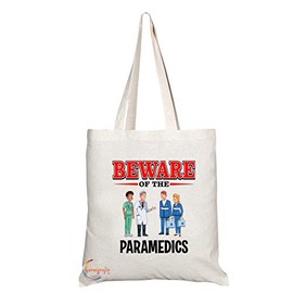Coralgraph Inc TB894 Beware of the Paramedics Novelty Present Gift Printed Eco-Friendly Stylish Long Handled Tote Shoulder Bag