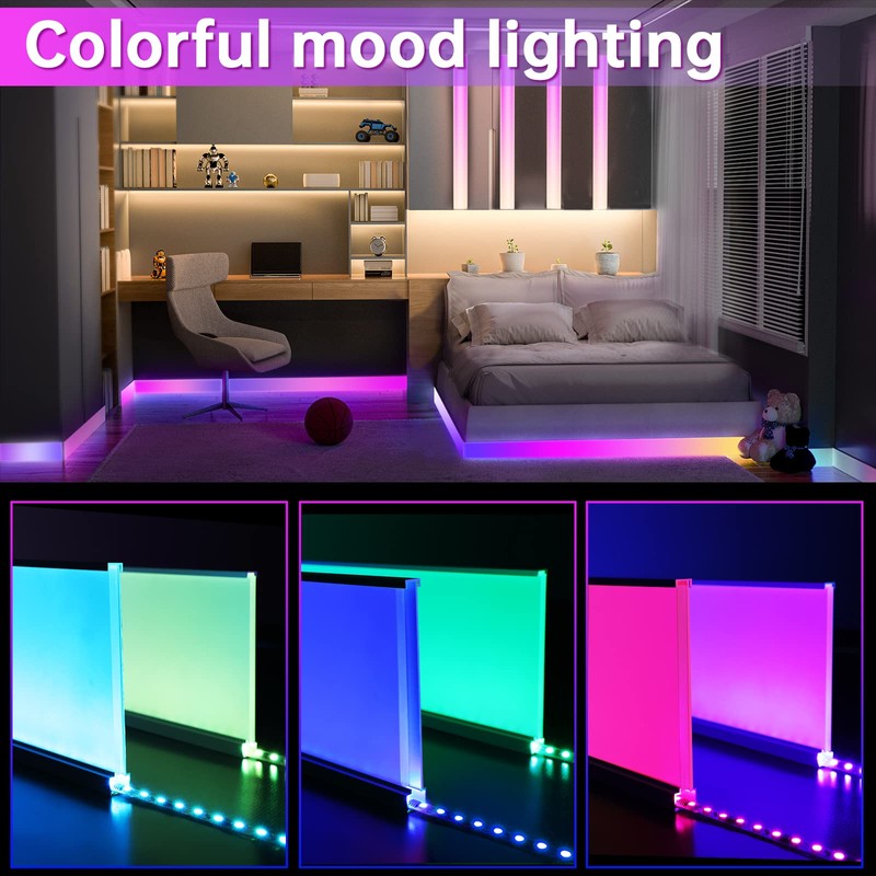 Muzata 4FT/1.2M Spotless Aluminum LED Baseboard Lighting Frosted LED Strip