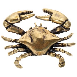 BESPORTBLE Brass Crab Chinese Teapot Antique Decor Mini Decor Mini Animal Figurine Lucky Crab Sculpture Feng Shui Crab Sculpture Household Ornament Crab Adornment Brass Figurine