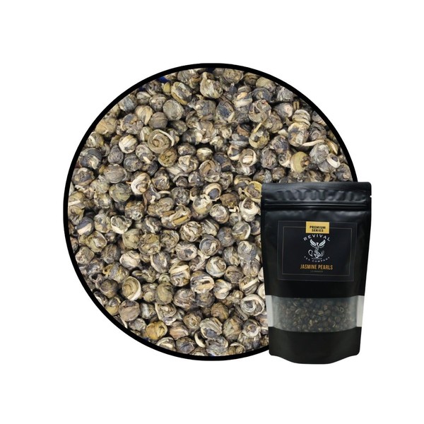 Revival Tea Company Jasmine Tea Pearls - Hand-Rolled Green Tea